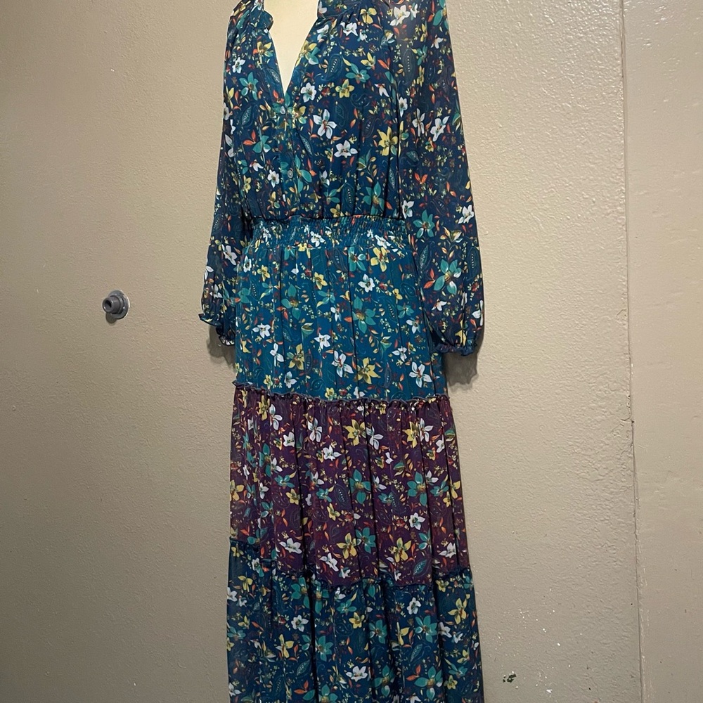 Floral Print Maxi Dress - Multicolor perfec condition